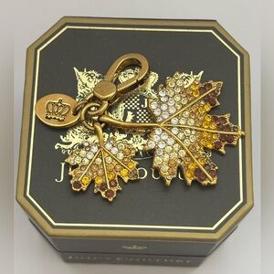 Juicy Couture Gold and Brown Leaf Key Rare retired Y2K charm